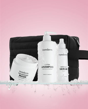 swederm hair set with cosmetic bag